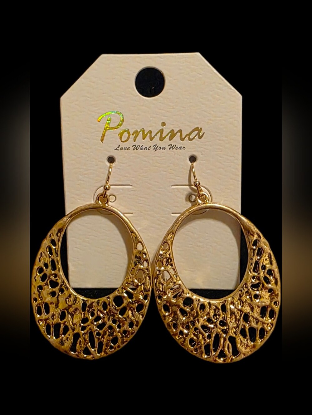 Goldtone Filigree Open Drop Earrings